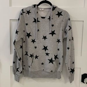 Bloom Pop Gray Hoodie w/ Black Stars Medium